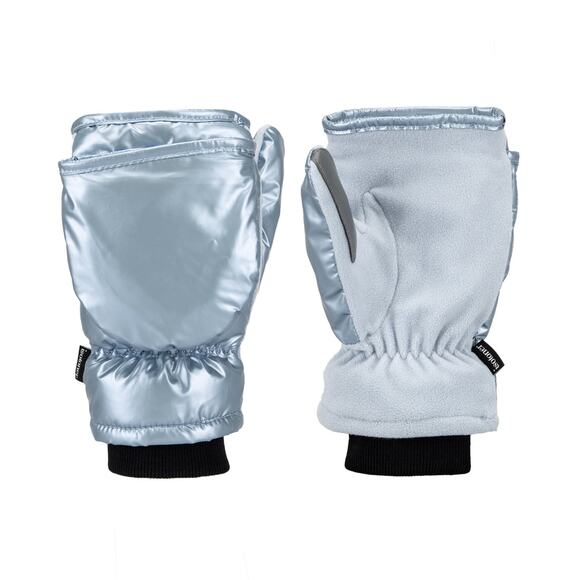 Isotoner Pongee and Fleece Insulated Flip Top Mittens NWT - Picture 2 of 4